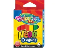 COLORINO - Kredki świecowe 6 kolorów - neonowe