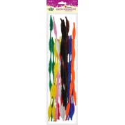 Druciki kreatywne 0,6x30 cm- faliste - mix kolorów, 15 sztuk