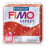 FIMO Effect 57 g - czerwony brokatowy